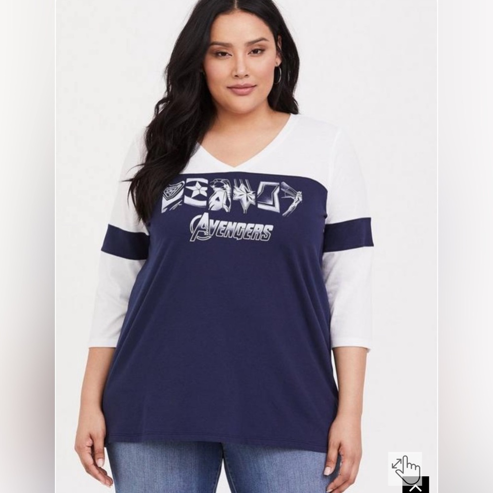Torrid Her Universe Marvel Avengers Endgame Slim Fit Top Plus Sz 1X
